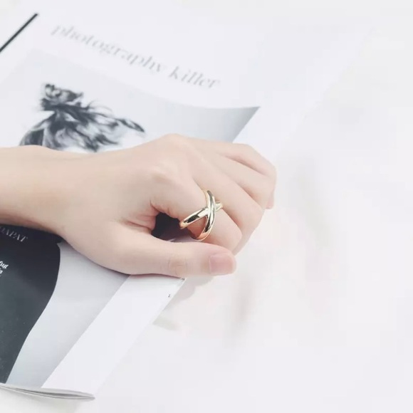 NEW 925 Sterling Silver Adjustable Criss Cross X Ring - Picture 5 of 6